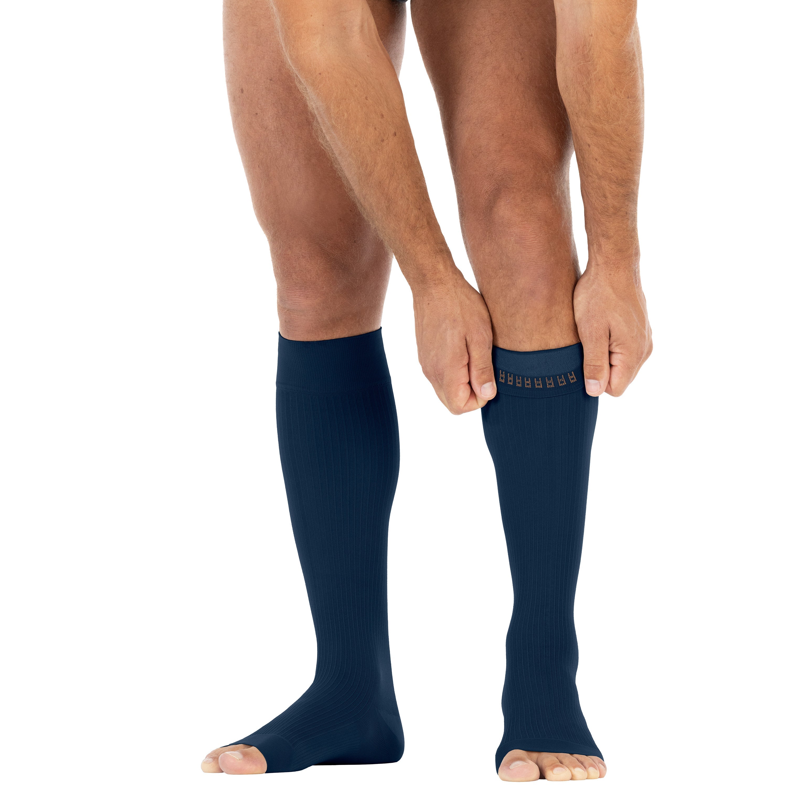 JOBST® forMen Knee High w/ SoftFit Band 30-40 mmHg, Open Toe - Image 4