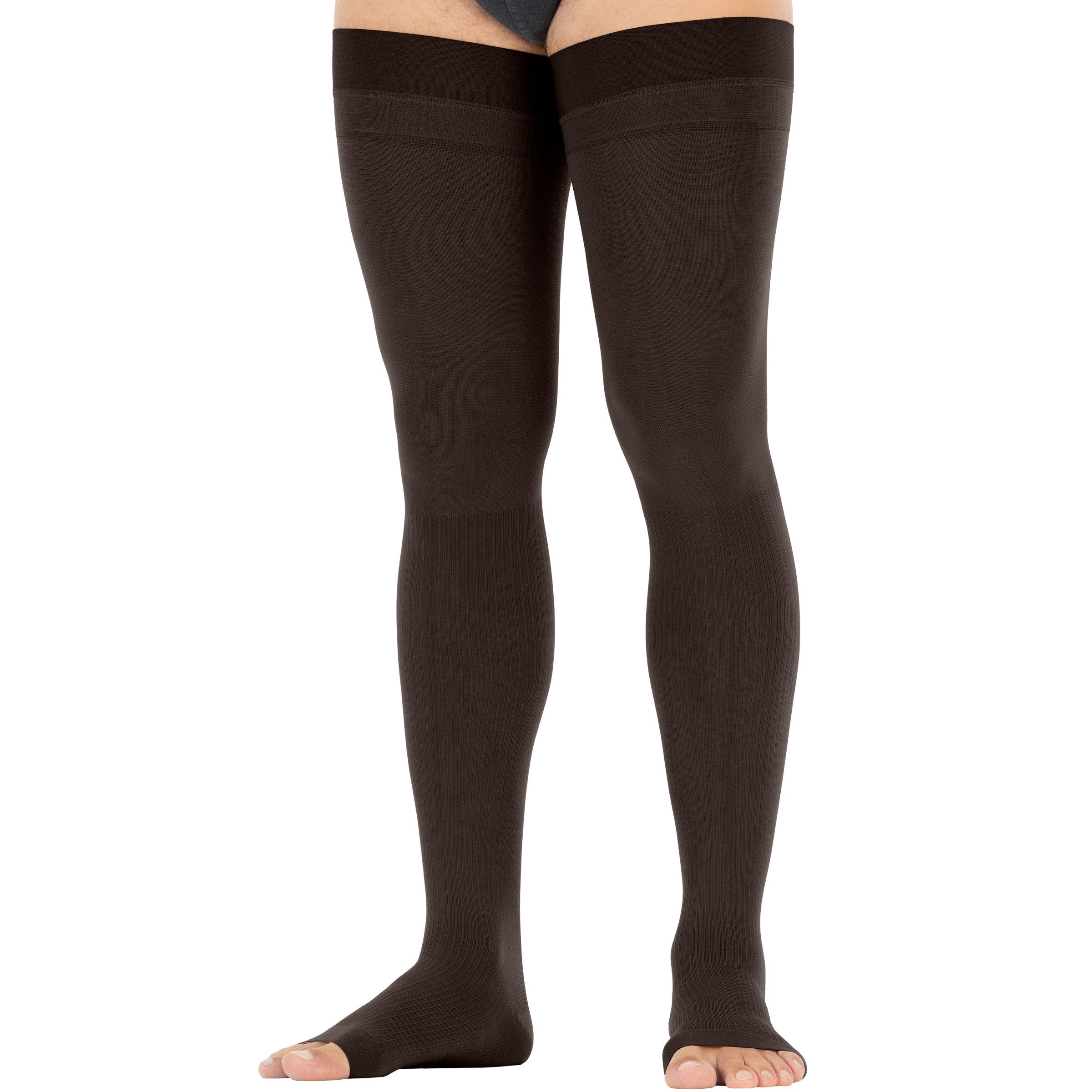 JOBST® forMen Thigh High w/ Micro Dotted Band 20-30 mmHg, Open Toe - Image 3