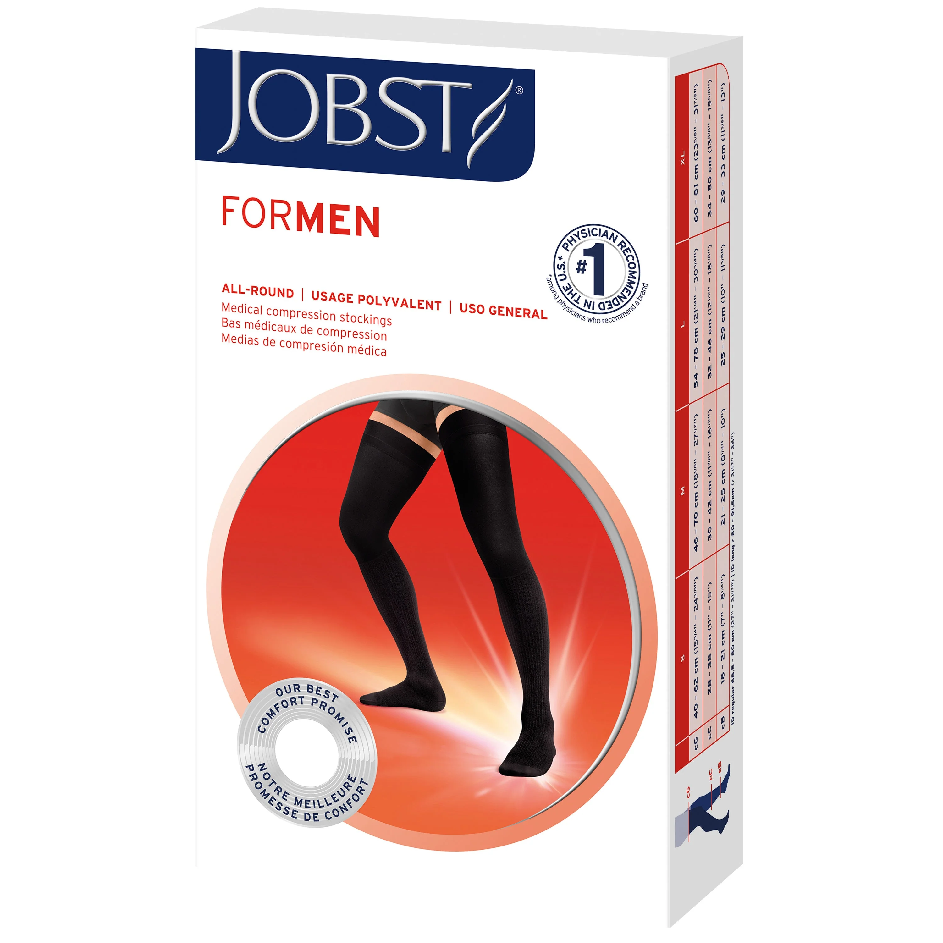 JOBST® forMen Thigh High w/ Micro Dotted Band 20-30 mmHg, Open Toe - Image 6
