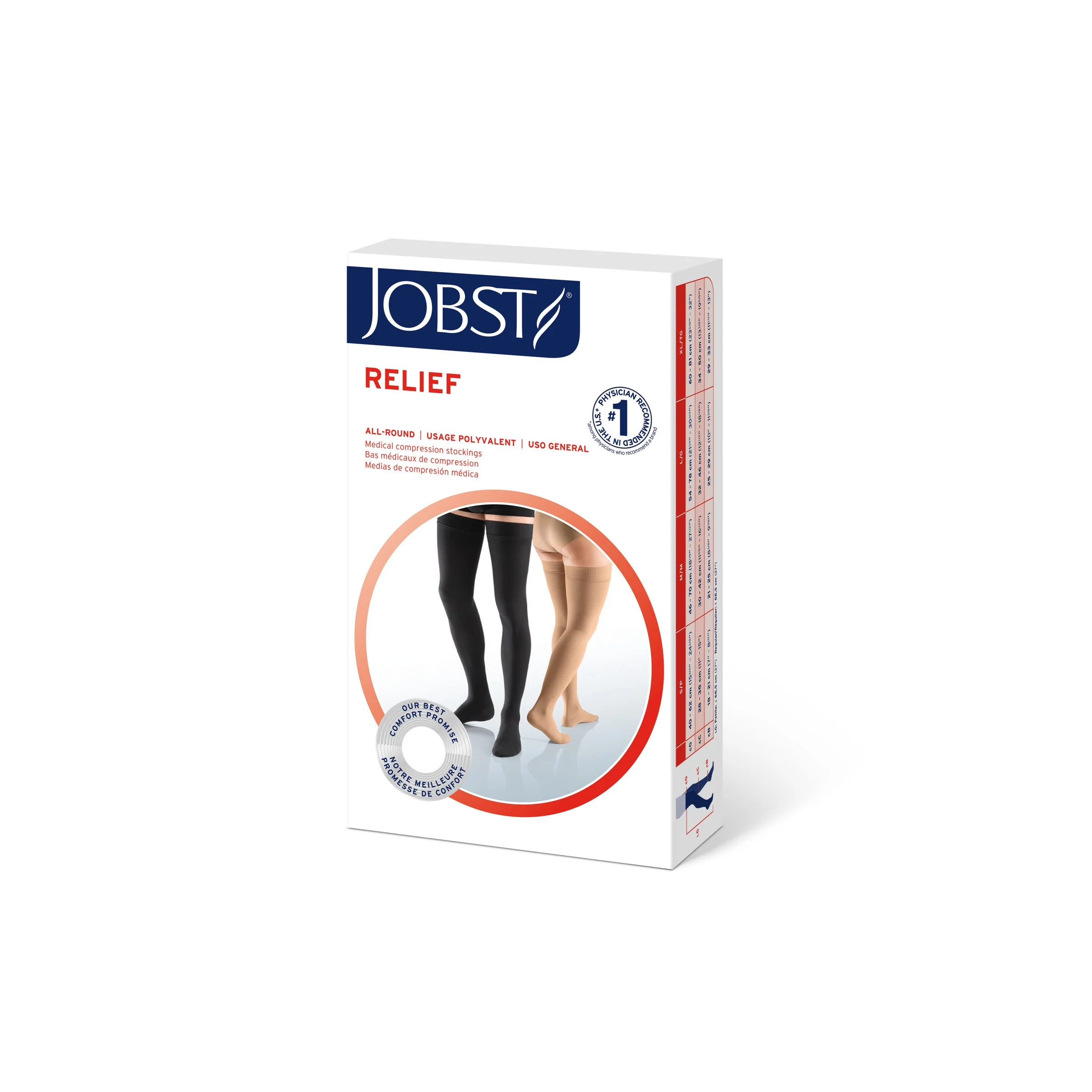JOBST® Relief Thigh High 20-30 mmHg w/ Silicone Top Band, Open Toe - Image 3