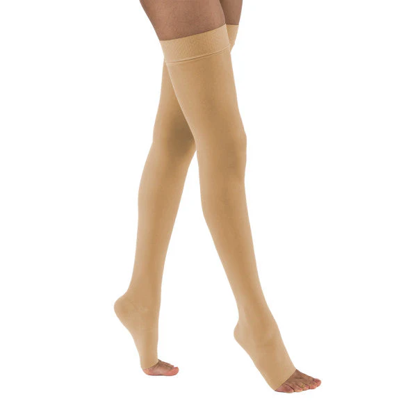 JOBST® UltraSheer Women's Thigh High 20-30 mmHg w/ Silicone Dotted Top Band, Open Toe - Image 3